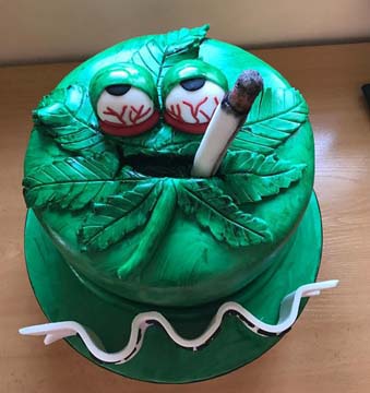 Atlanta Georgia Smoking Bloody Eye Custom Pot Leaf Cakes