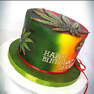 Chicago Iillinois Marijuana Top Hat Custom Designer Cake