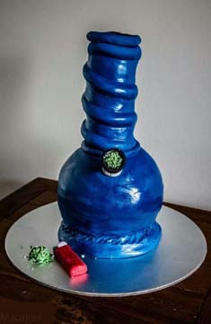 Hartford Connecticut Blue Bong Smoking Adult Custom Cake