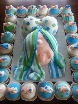 Las Vegas Baby Shower Pregnant Baby Bump Custom Designer Cake