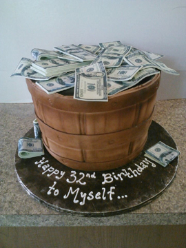 Las Vegas Casino Money Barrel Designer Custom Cake