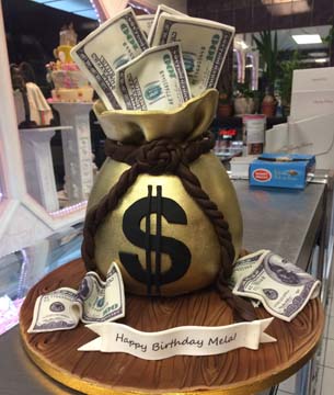 Las Vegas Money Bag Custom Designer Cake
