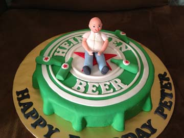 San Francisco California Beer Bottle Cap Man Sitting On Custom Cake
