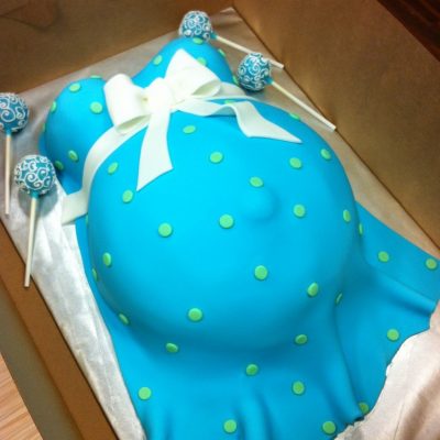 Blue and white Lollipop Cake