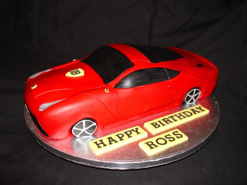Red Race Car Shaped Cake